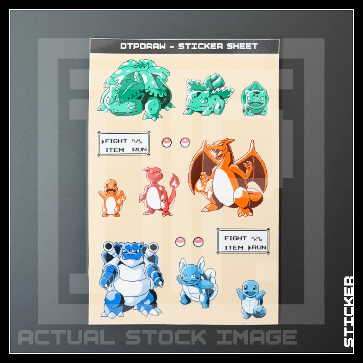 8BIT KANTO A6 STICKER SHEET