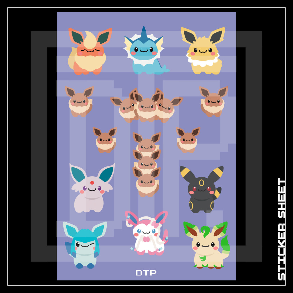 EEVEELUTION A6 STICKER SHEET