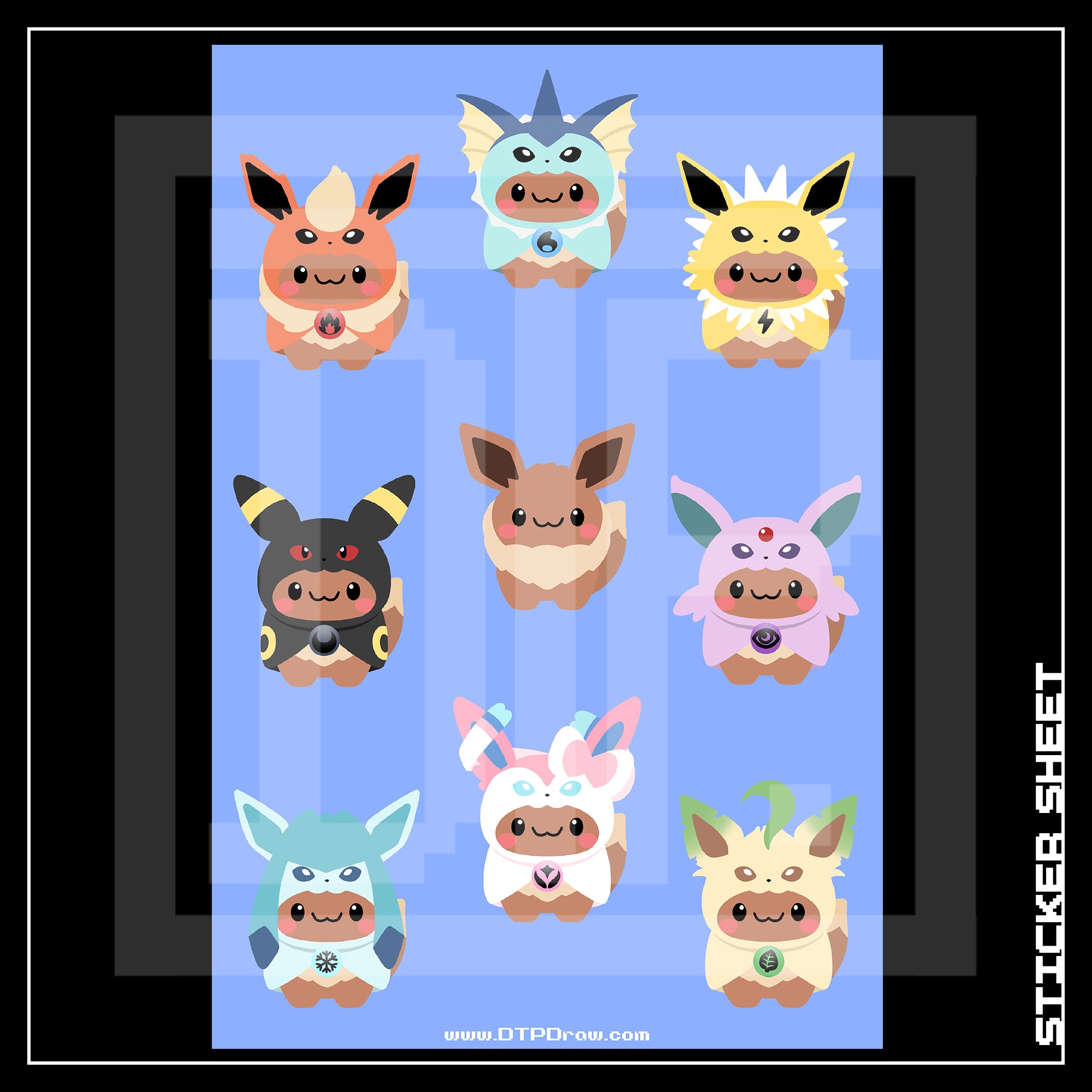 COSPLAY EEVEE A6 STICKER SHEET