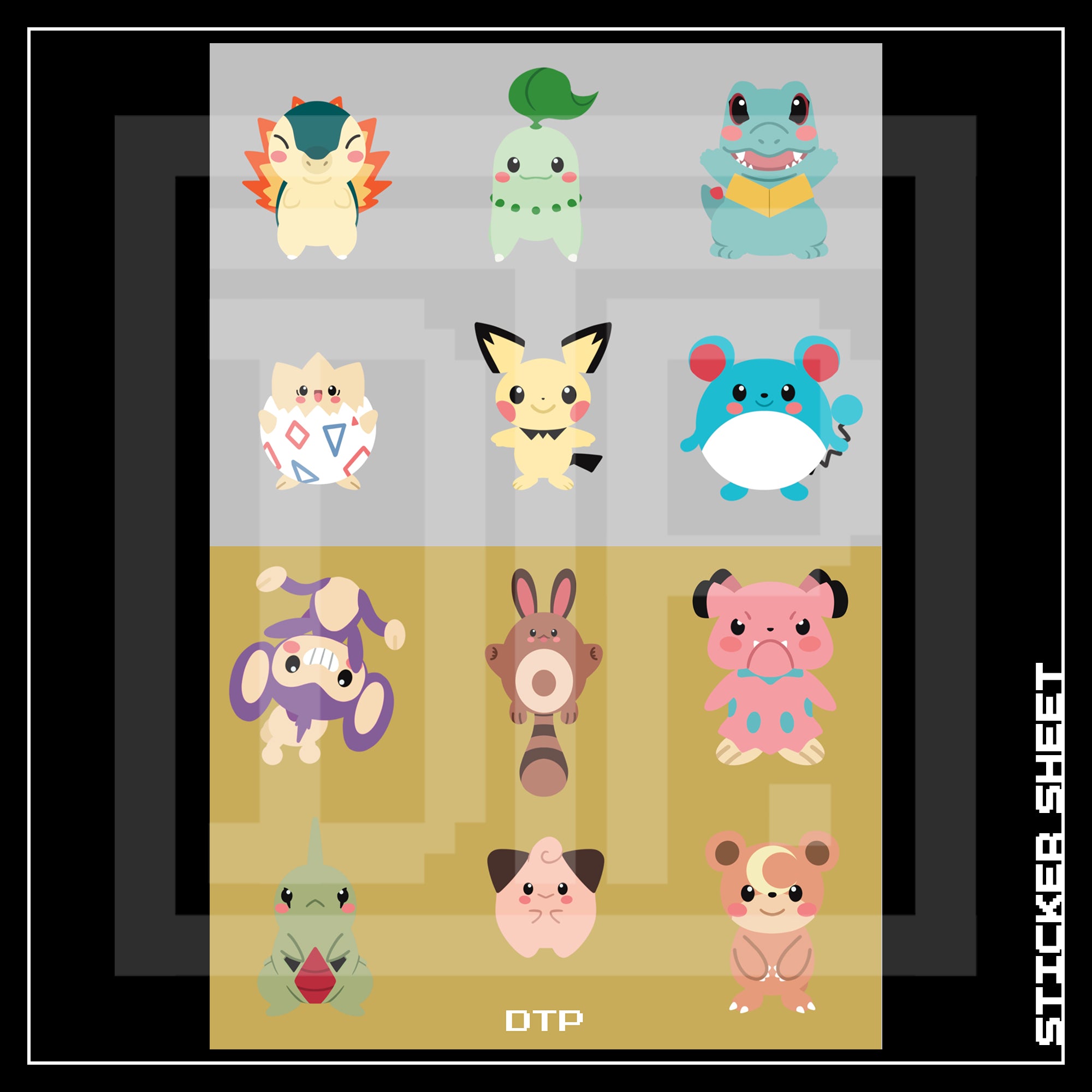 JOHTO A6 STICKER SHEET