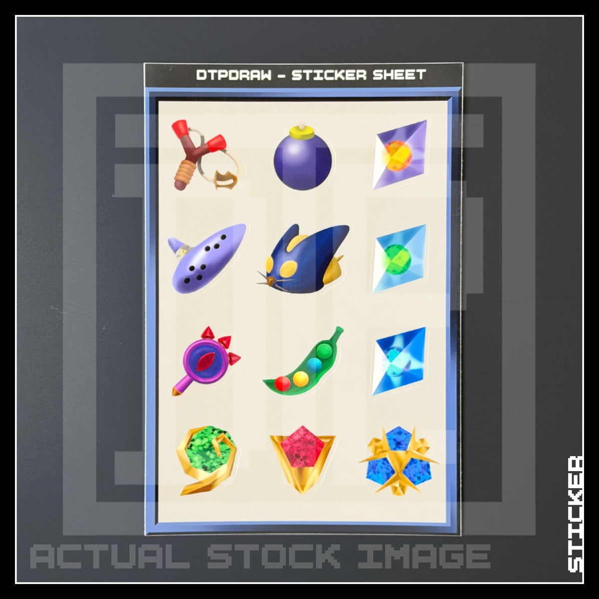 OCARINA OF TIME ITEMS A6 STICKER SHEET