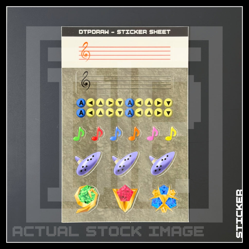 OCARINA OF TIME MUSIC SHEET A6 STICKER SHEET