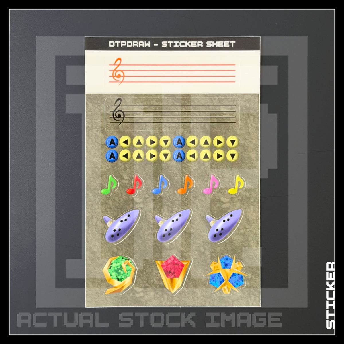 OCARINA OF TIME MUSIC SHEET A6 STICKER SHEET