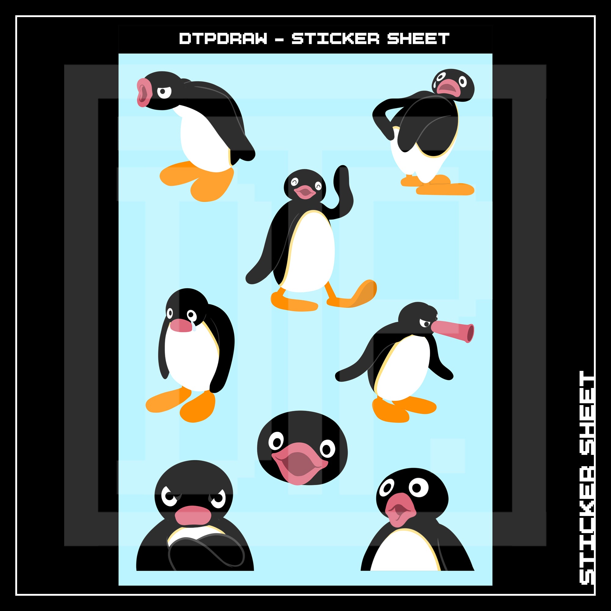 PINGU A6 STICKER SHEET
