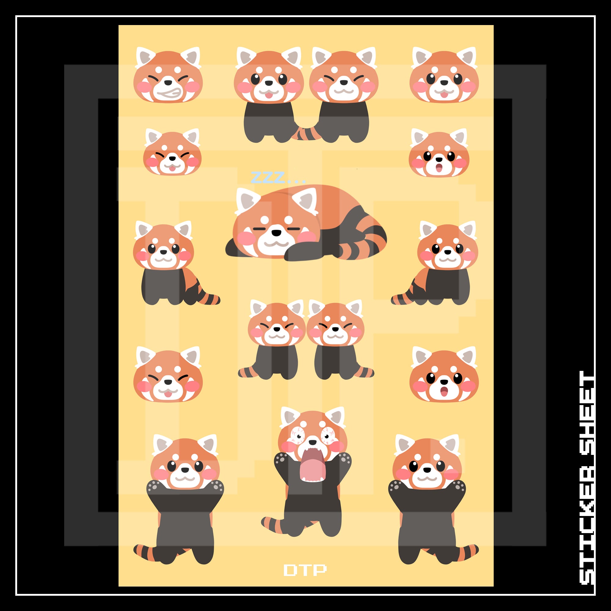 RED PANDA A6 STICKER SHEET
