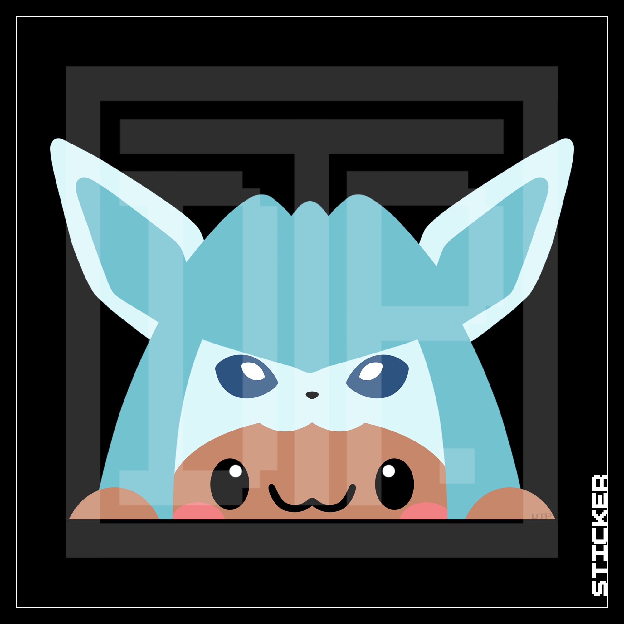 PKMN [ Eevee Glaceon ] PEEKER STICKER