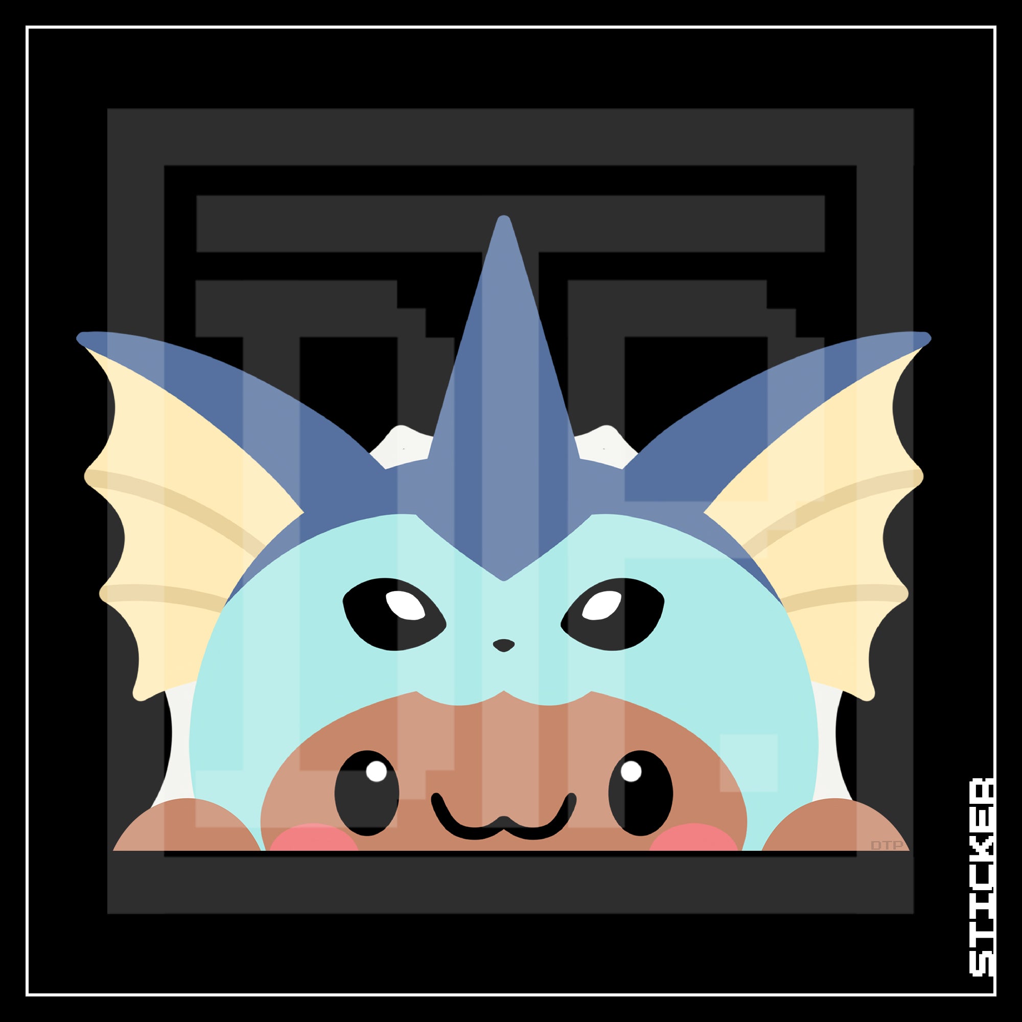 PKMN [ Eevee Vaporeon ] PEEKER STICKER